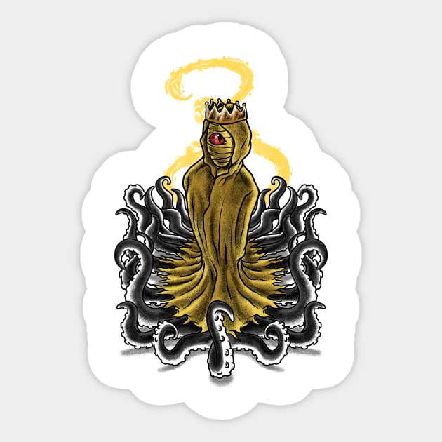 Unleash the Chaos: Hastur The King in Yellow Design Sticker by Holymayo Tee
